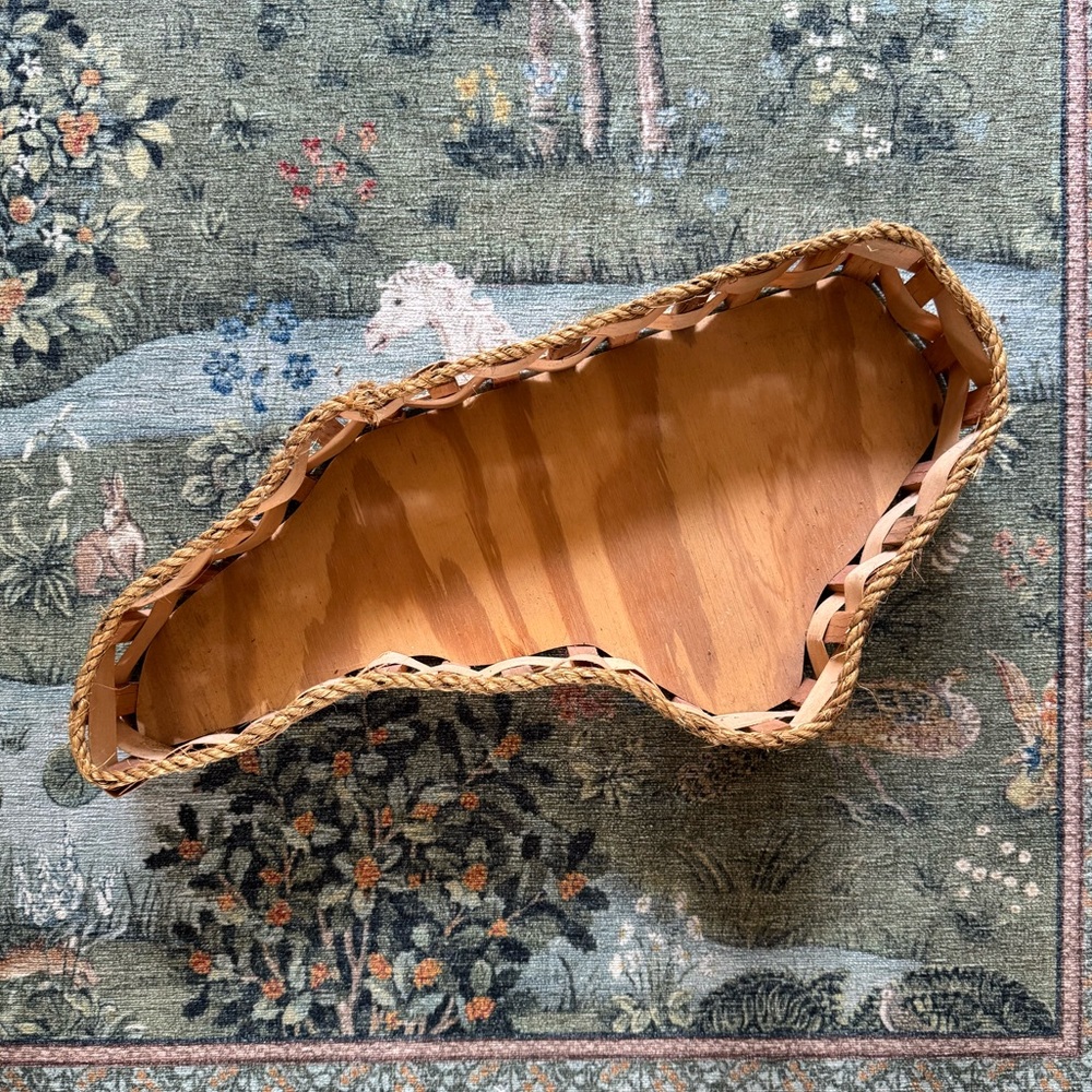 Hand Woven Natural NC shaped Basket